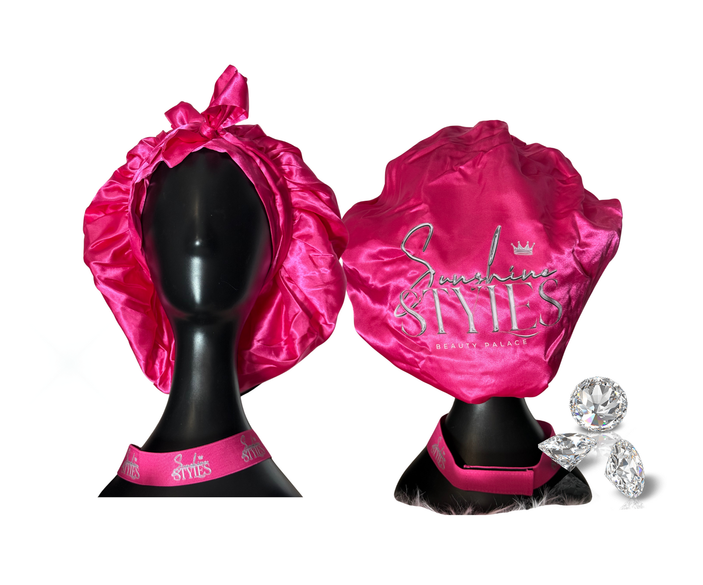 Silk Tie Bonnet with Lace Band